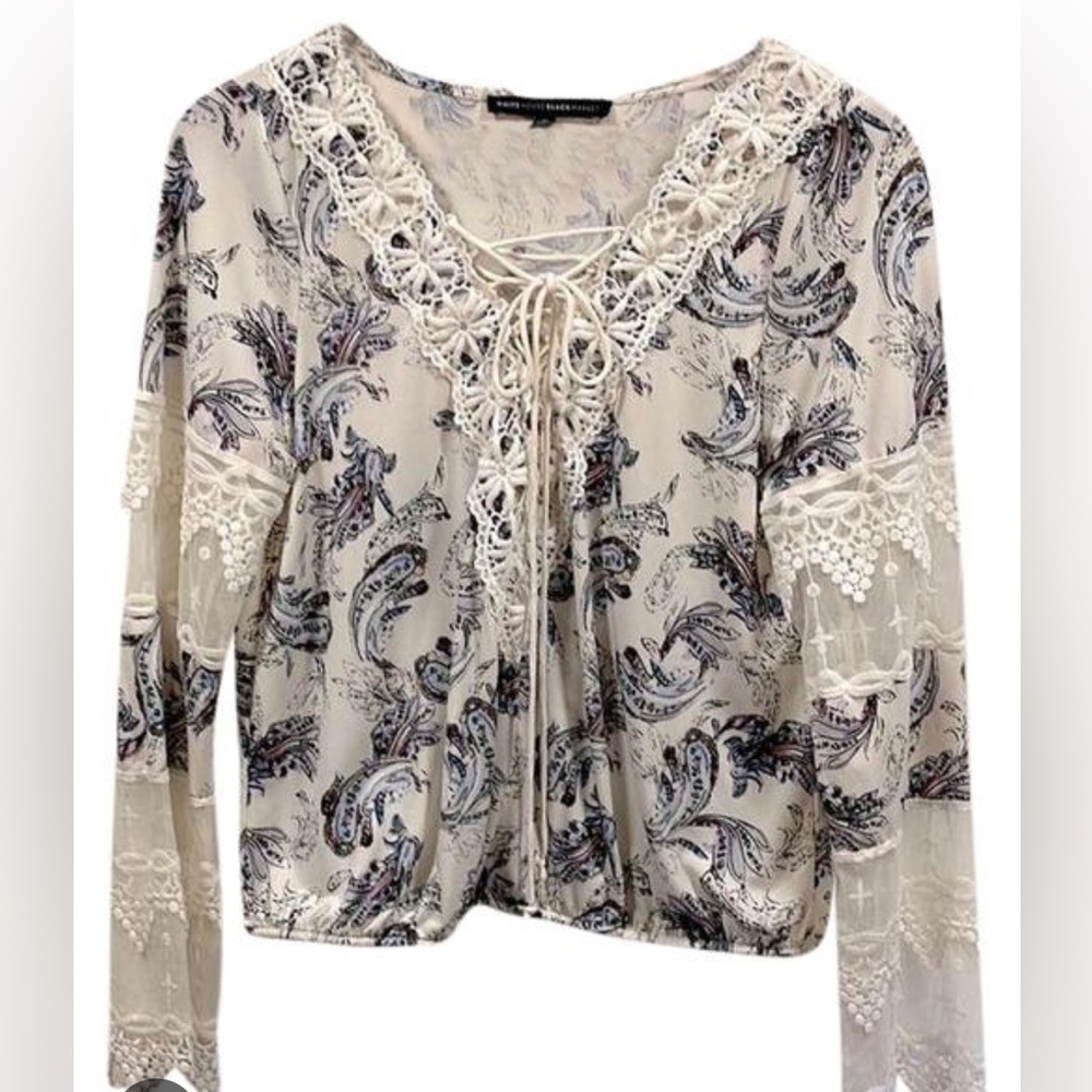 White House Black Market Paisley Top